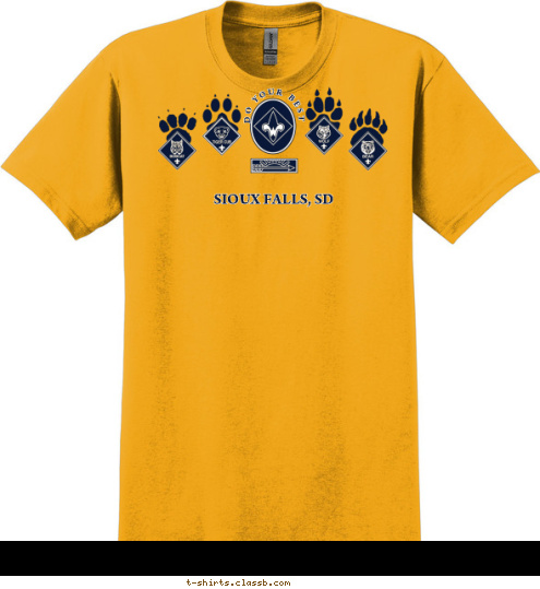 New Text 731 DO YOUR BEST SIOUX FALLS, SD Pack 731 T-shirt Design Paws 2 (# back)