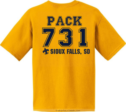 731 SIOUX FALLS, SD Pack 731 DO YOUR BEST Sioux Falls, SD PACK T-shirt Design Paws no pack front