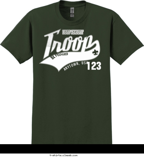 123 ANYTOWN, USA BOY SCOUT T-shirt Design 