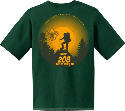 BOY SCOUTS OF AMERICA Bay St. Louis, MS 208 TROOP T-shirt Design 