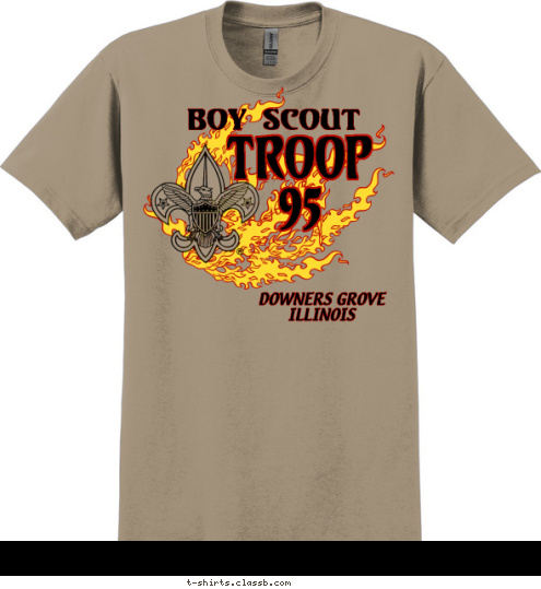 DOWNERS GROVE
ILLINOIS TROOP
95 Boy Scout T-shirt Design TROOP 95 - STANDARD DESIGN - CLASS B