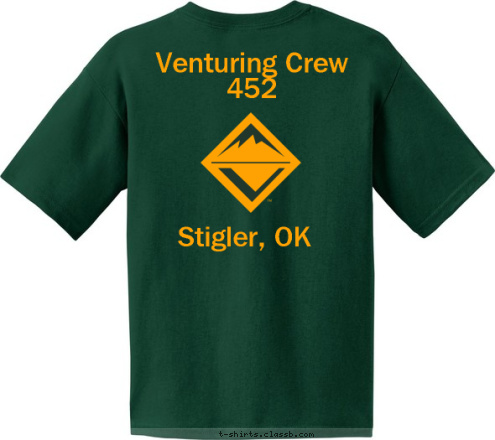 ANYTOWN. USA

 CREW 123 Stigler, OK Its a Crew thing
 Venturing Crew 452 T-shirt Design 