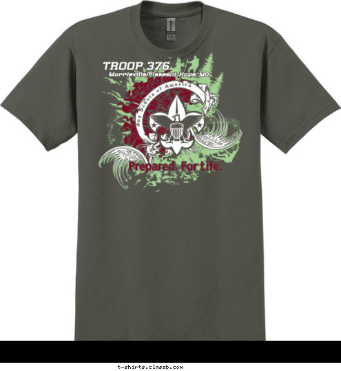 TROOP 376 Morrisville/Pleasant Hope, MO Boy Scouts of America T-shirt Design 