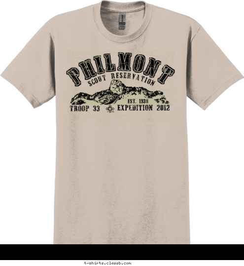 TROOP 33 EST. 1938 EXPEDITION 2012 PHILMONT SCOUT RESERVATION T-shirt Design 