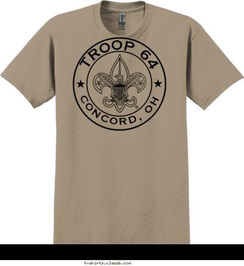 TROOP 64 CONCORD, OH T-shirt Design Circular logo