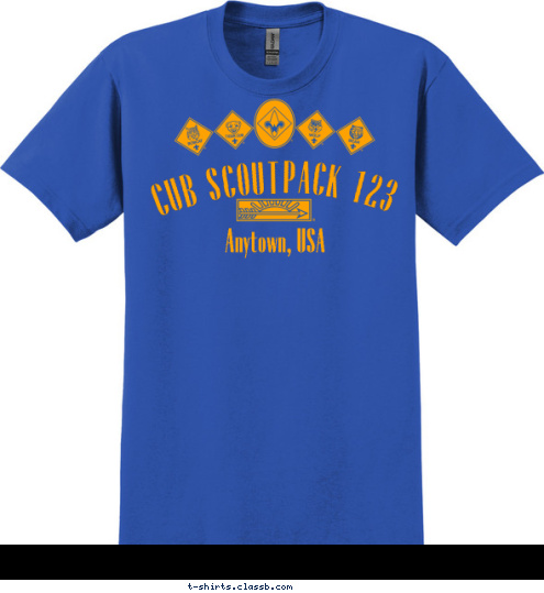 PACK 123 Anytown, USA CUB SCOUT T-shirt Design 