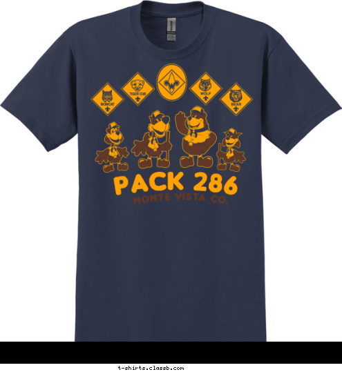 Monte Vista CO. PACK 286 T-shirt Design 