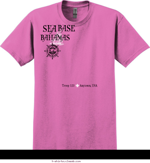 Troop 123      Anytown, USA BAHAMAS BASE SEA T-shirt Design 