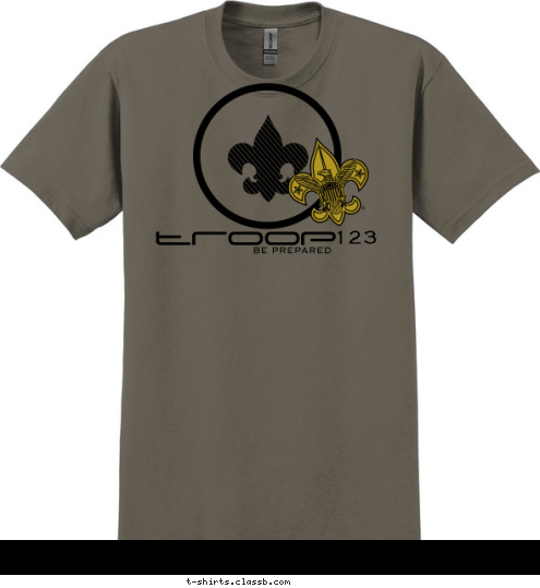 New Text 123 troop BE PREPARED T-shirt Design 