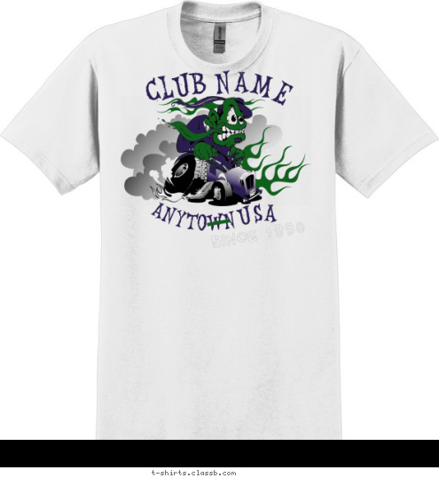 1990 SINCE 1990 USA ANYTOWN NAME CLUB T-shirt Design SP2431