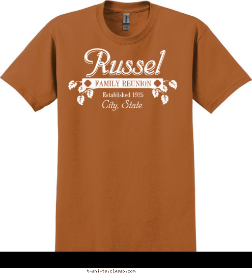 Sparta, Mississippi Established 1925 FAMILY REUNION Russel Russel T-shirt Design SP630