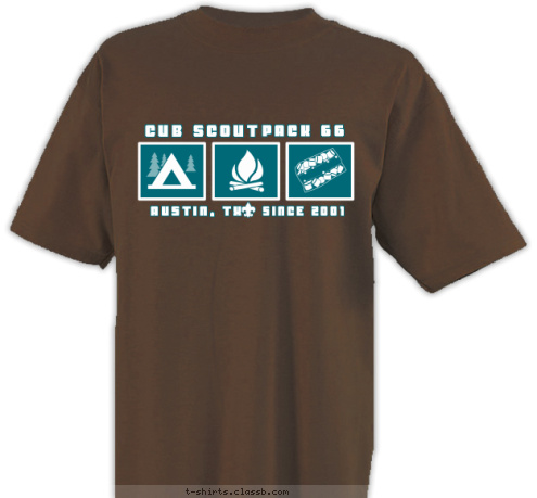 PACK 66 AUSTIN, TX SINCE 2001 CUB SCOUT T-shirt Design 