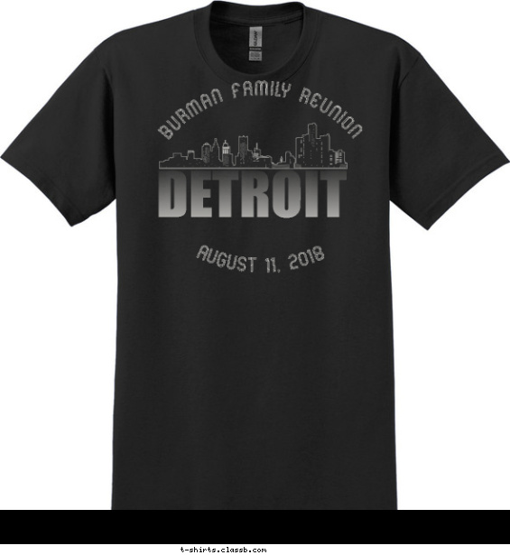 SP4195 Detroit Skyline Reunion T-shirt Design