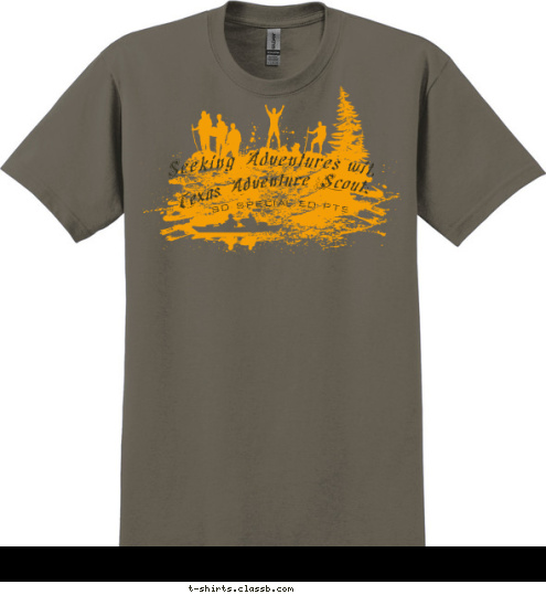 New Text Texas Adventure Scouts LISD SPECIAL ED PTSA Seeking Adventures with
 T-shirt Design 