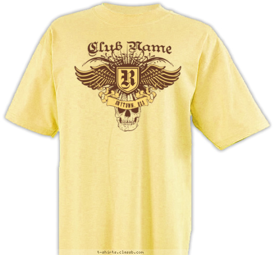 Wing Skull Club Shirt T-shirt Design