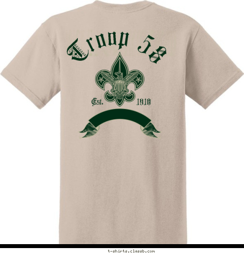 Troop 58 1910 Est. Asheville, NC T-shirt Design 