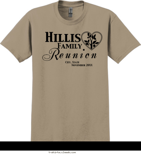 November 2012 Brooksville, Florida eunion R Family Hillis T-shirt Design SP631