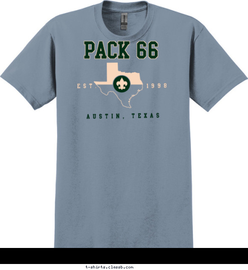 PACK 66 AUSTIN, TEXAS EST. 1998 T-shirt Design 