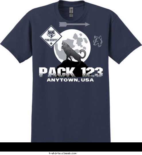 PACK 123 ANYTOWN, USA T-shirt Design 