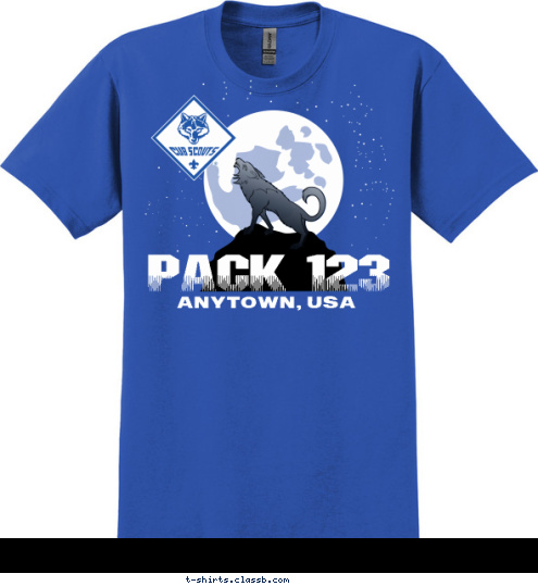 PACK 123 ANYTOWN, USA T-shirt Design 