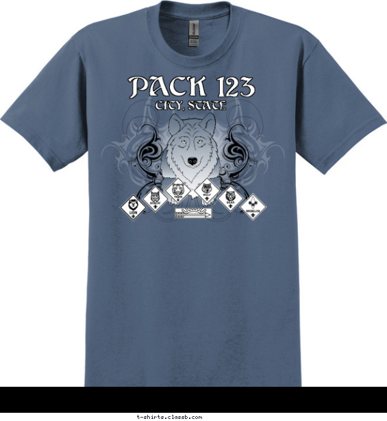 Pack Wolf Mascot and Ranks T-shirt Design