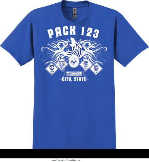 Your text here! PACK 123 CITY, STATE T-shirt Design SP4201