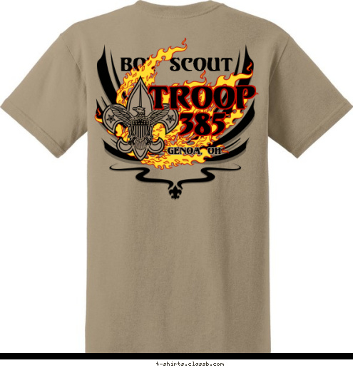 GENOA, OH BSA TROOP 385 GENOA, OH TROOP
385 Boy Scout T-shirt Design 