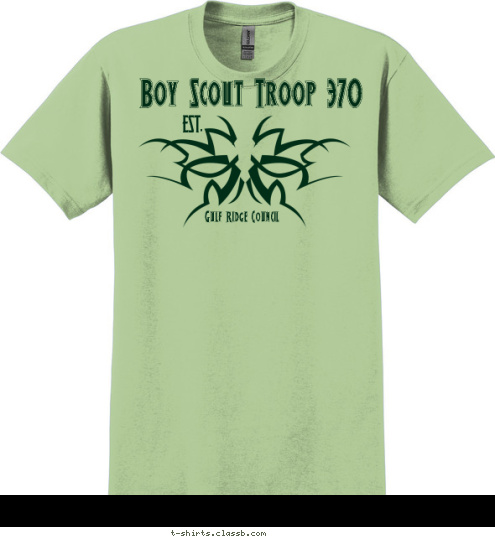 2009 EST. Gulf Ridge Council Boy Scout Troop 370 T-shirt Design 