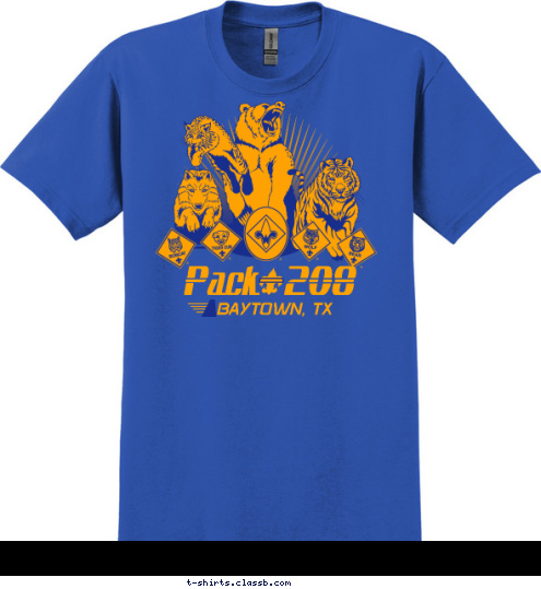 Pack   208 BAYTOWN,  TX T-shirt Design 