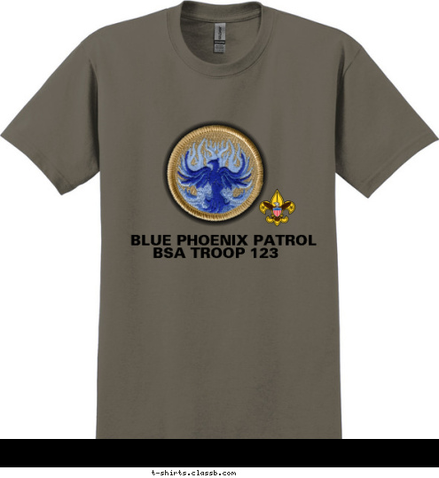 BSA TROOP 123 BLUE PHOENIX PATROL T-shirt Design SP3108