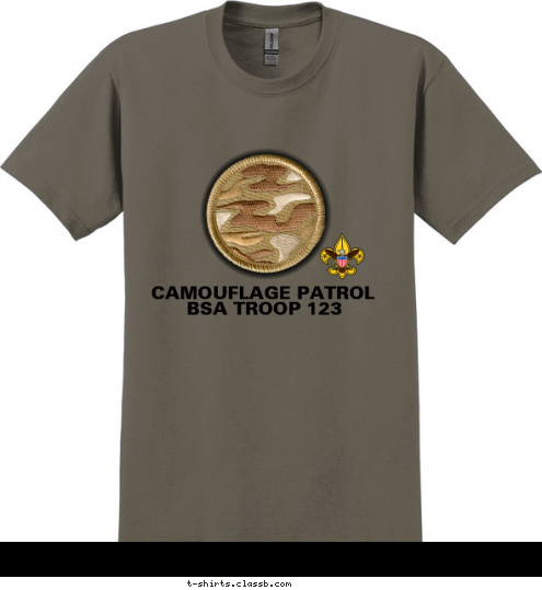 BSA TROOP 123 CAMOUFLAGE PATROL T-shirt Design SP3111