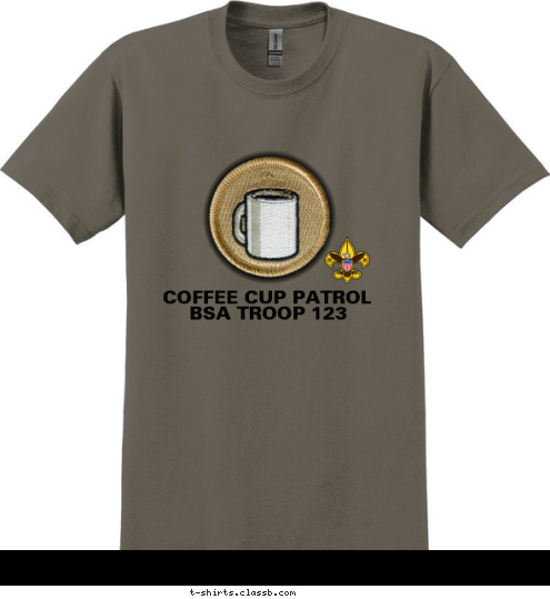 BSA TROOP 123 COFFEE CUP PATROL T-shirt Design SP3112