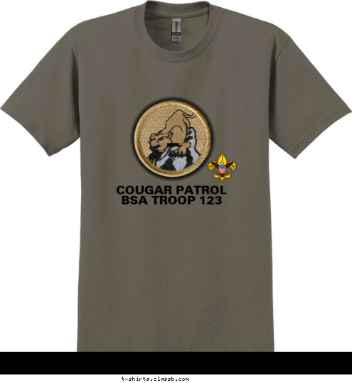 BSA TROOP 123 COUGAR PATROL T-shirt Design SP3113