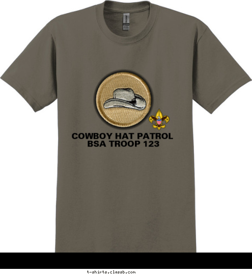 BSA TROOP 123 COWBOY HAT PATROL T-shirt Design SP3115