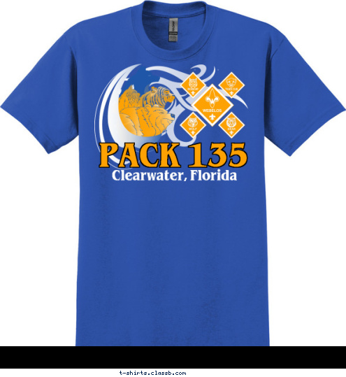 Clearwater, Florida PACK 135 T-shirt Design 