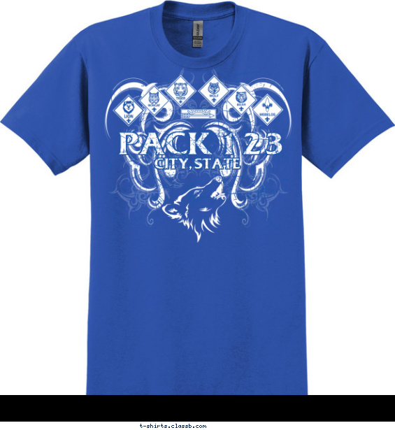 Pack Tribal Howling Wolf T-shirt Design
