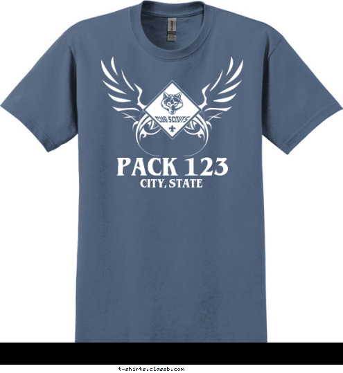 Your text here!  CITY, STATE PACK 123 T-shirt Design SP4212