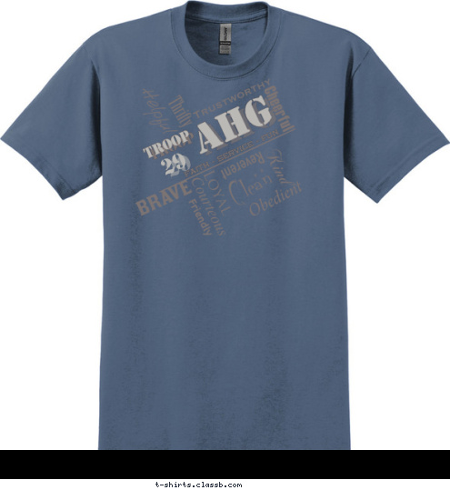 29 Troop AHG FAITH - SERVICE - FUN T-shirt Design 