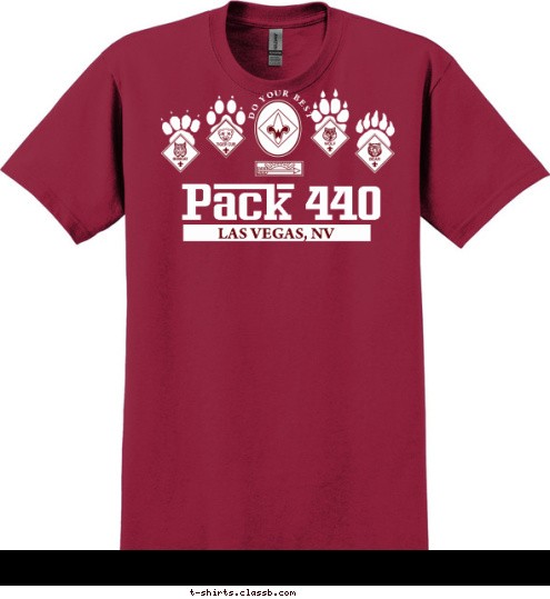 LAS VEGAS, NV DO YOUR BEST Pack 440 T-shirt Design 