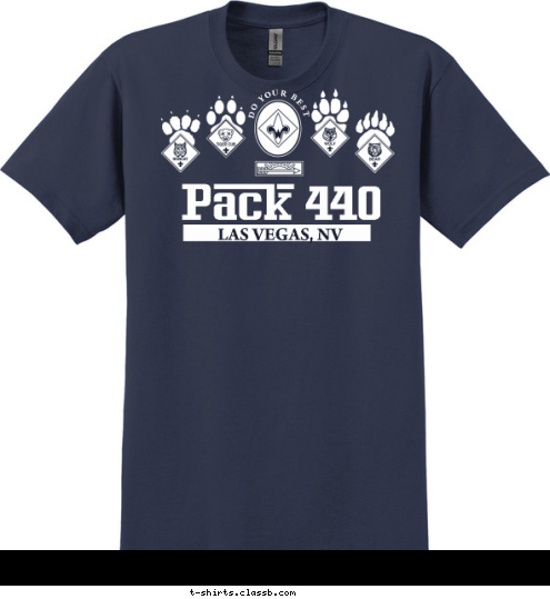 LAS VEGAS, NV DO YOUR BEST Pack 440 T-shirt Design 