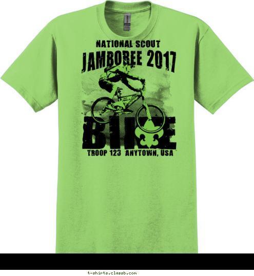 TROOP 123  ANYTOWN, USA JAMBOREE 2013 TROOP 123  ANYTOWN, USA JAMBOREE 2017 NATIONAL SCOUT T-shirt Design SP4217