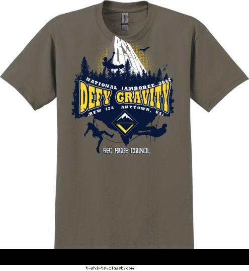 RED RIDGE COUNCIL CREW 123  ANYTOWN, USA NATIONAL JAMBOREE 2017 T-shirt Design SP4218