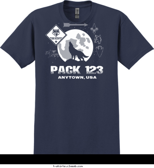 PACK 123 ANYTOWN, USA T-shirt Design 