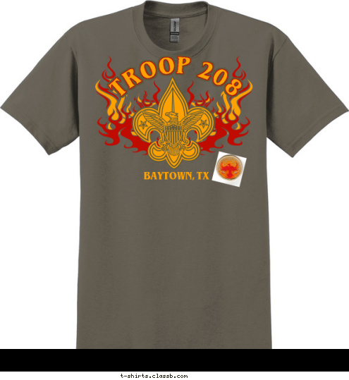 Troop 344 Phoenix TROOP 208    BAYTOWN, TX T-shirt Design 