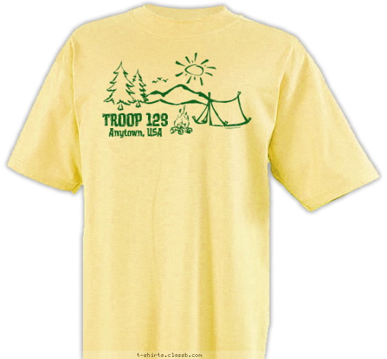 Troop Camping Sketch Shirt T-shirt Design
