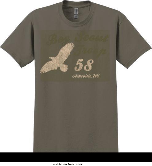 Troop 58 Asheville, NC Scout Boy  T-shirt Design 