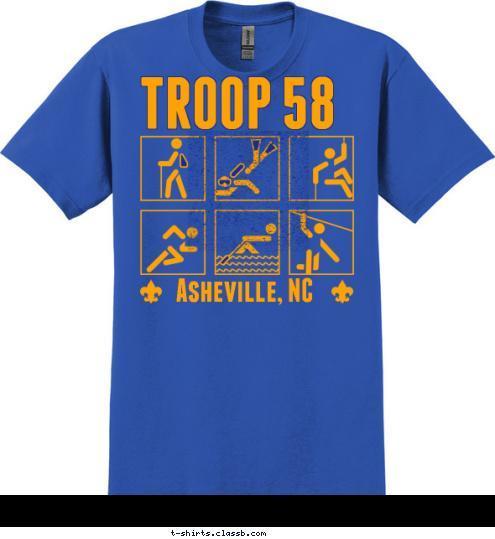 TROOP 123 Asheville, NC TROOP 58 T-shirt Design 