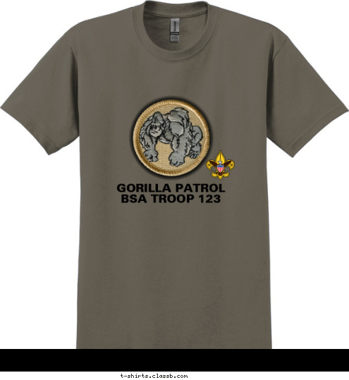 BSA TROOP 123 GORILLA PATROL T-shirt Design SP3128