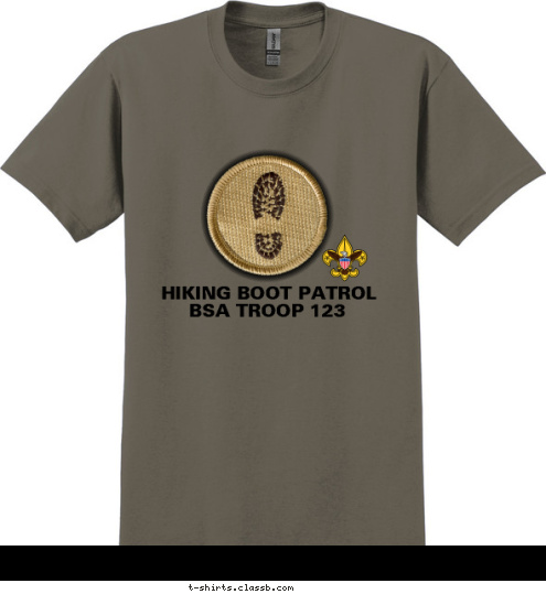 BSA TROOP 123 HIKING BOOT PATROL T-shirt Design SP3129