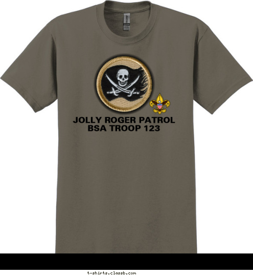 BSA TROOP 123 JOLLY ROGER PATROL T-shirt Design SP3131